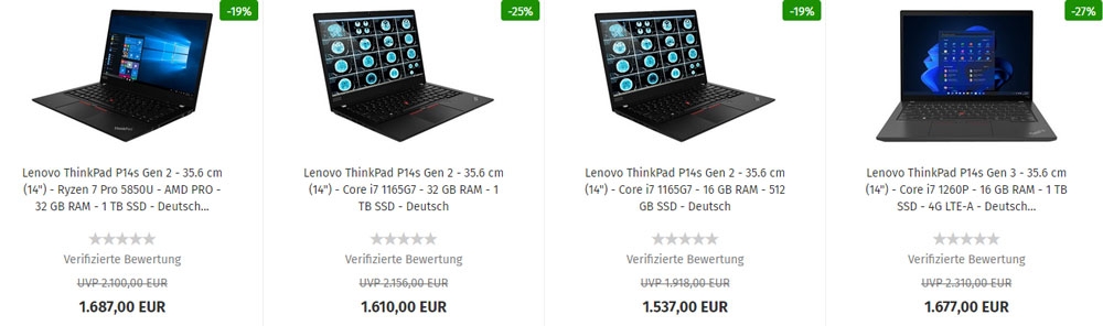 Übersicht Lenovo ThinkPad P14s